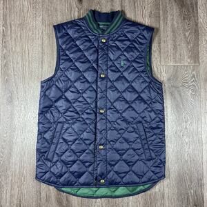 Polo Ralph Lauren Vest Jacket Youth Large 14-16 Quilted Snap Puffer Pony Logo